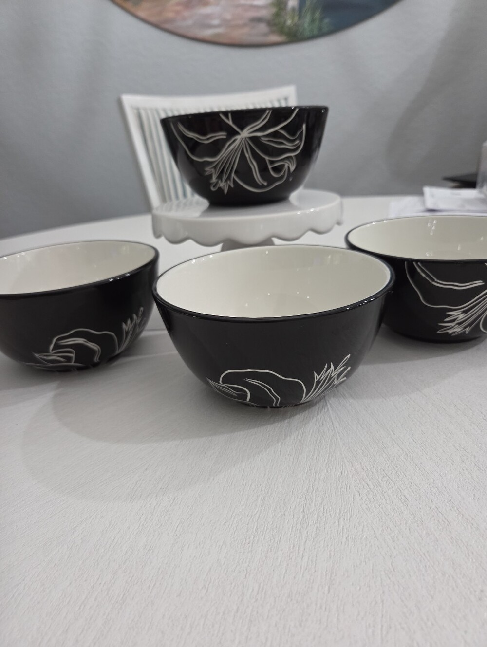 Laurie Gates Antilles Black Ceral/Soup Bowls 5 3/4"